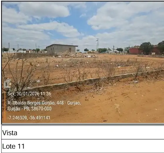 Terreno em CAZUZA GURJAO, GURJAO - PB