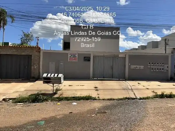 Apartamento em PARQUE DA BARRAGEM SETOR 10, AGUAS LINDAS DE GOIAS - GO