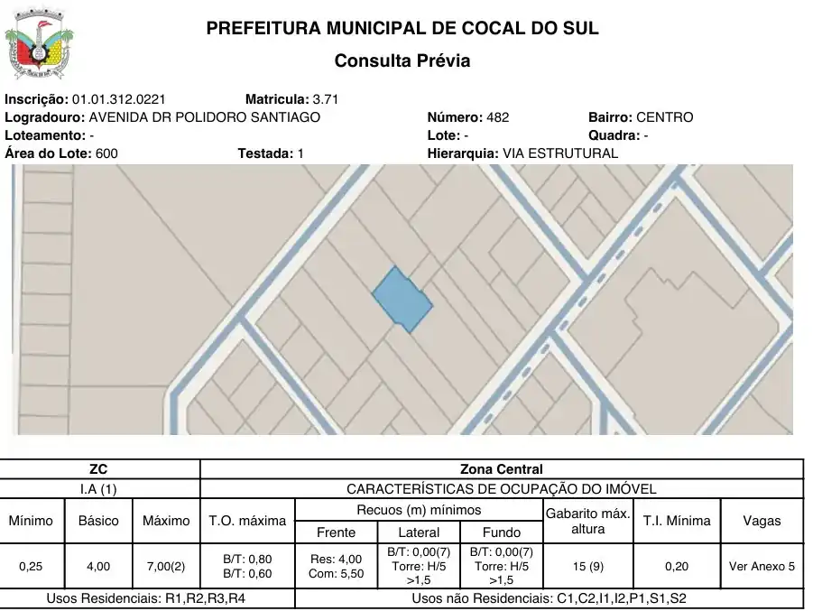 Terreno em CENTRO, COCAL DO SUL - SC