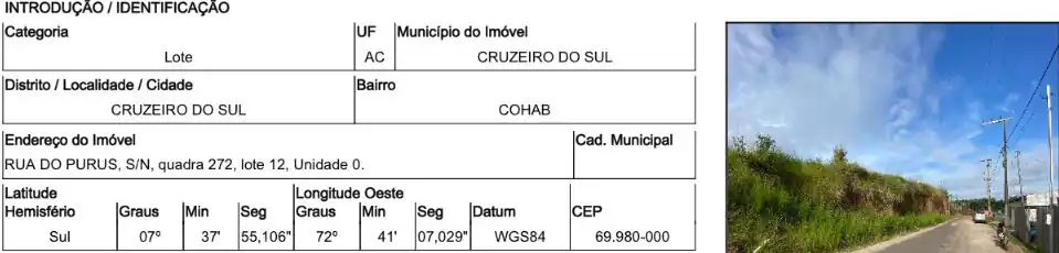 Terreno em BAIRRO COHAB, CRUZEIRO DO SUL - AC