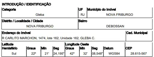 Terreno em DEBOSSAN, NOVA FRIBURGO - RJ
