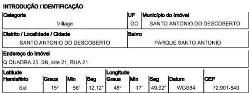 Casa em PARQUE SANTO ANTONIO, SANTO ANTONIO DO DESCOBERTO - GO