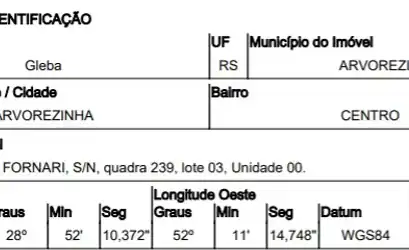 Gleba Urbana em ARVOREZINHA - RS