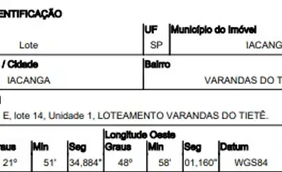 Terreno em IACANGA - SP