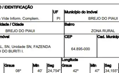 Imóvel rural em BREJO DO PIAUI - PI
