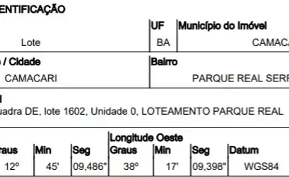 Terreno em CAMACARI - BA