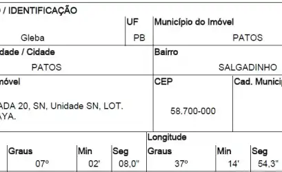 Gleba Urbana em PATOS - PB
